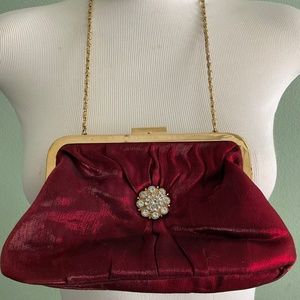 Purse Red Gold Accents design wristlet